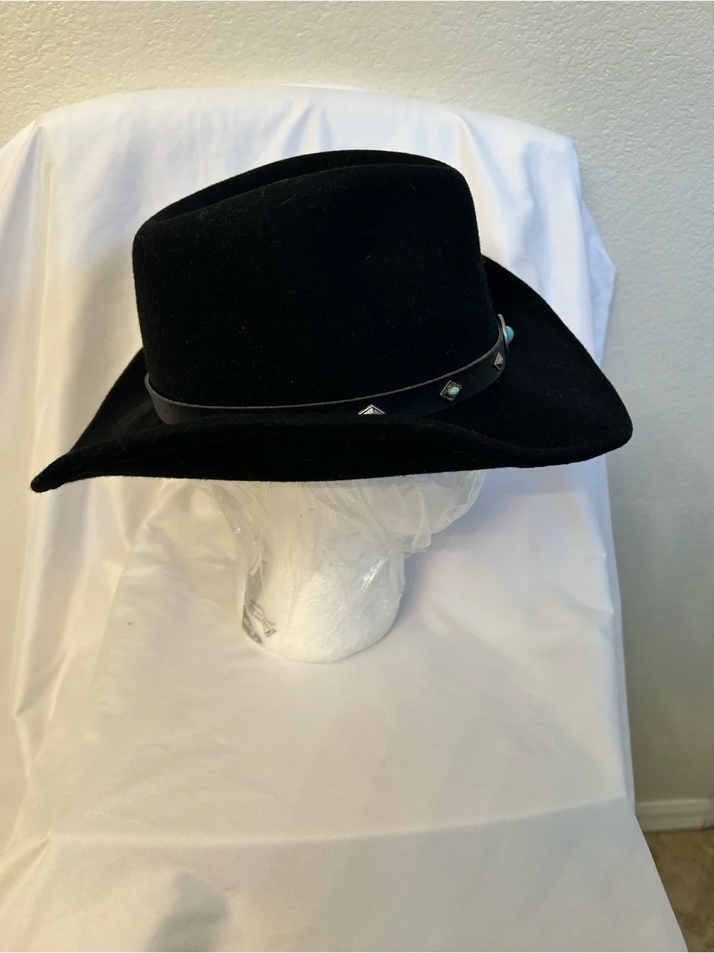 Women’s Cody James Santa Ana Black Western Cowboy Hat w/ Turquoise Concho Band